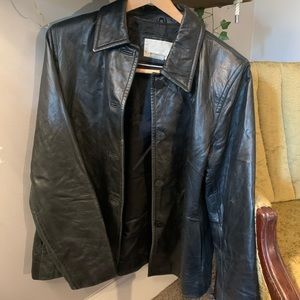 Black leather jacket